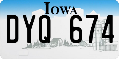IA license plate DYQ674