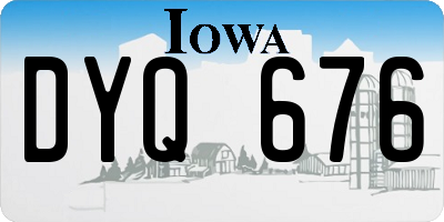IA license plate DYQ676