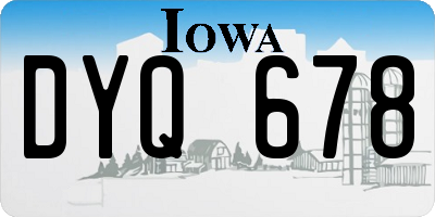 IA license plate DYQ678