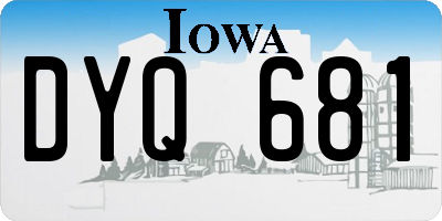 IA license plate DYQ681