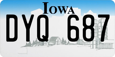 IA license plate DYQ687