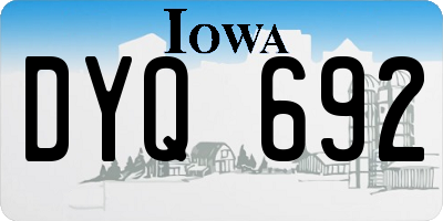 IA license plate DYQ692