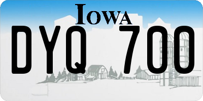 IA license plate DYQ700