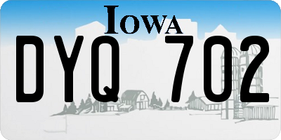 IA license plate DYQ702