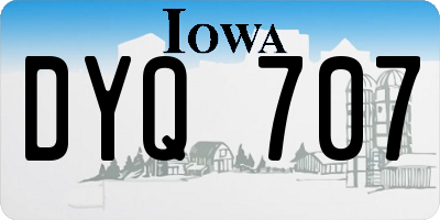 IA license plate DYQ707