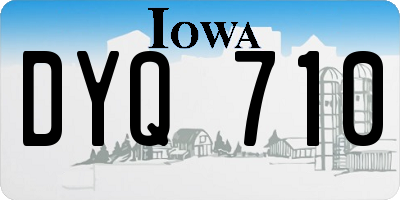 IA license plate DYQ710