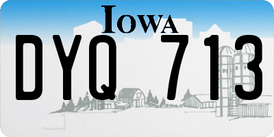 IA license plate DYQ713