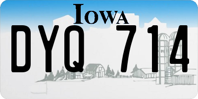 IA license plate DYQ714