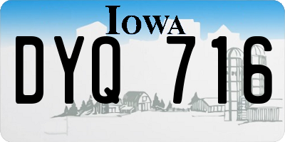 IA license plate DYQ716