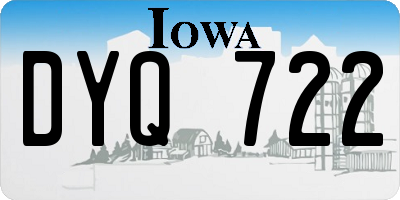 IA license plate DYQ722