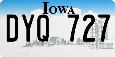 IA license plate DYQ727