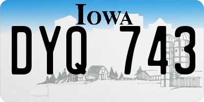 IA license plate DYQ743