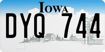 IA license plate DYQ744