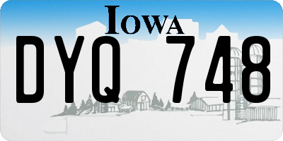 IA license plate DYQ748