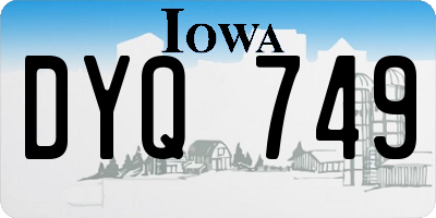 IA license plate DYQ749