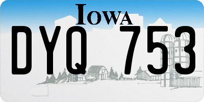 IA license plate DYQ753