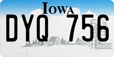 IA license plate DYQ756