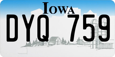 IA license plate DYQ759
