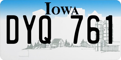 IA license plate DYQ761