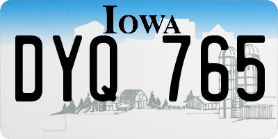 IA license plate DYQ765