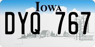 IA license plate DYQ767