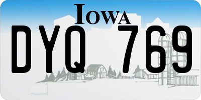 IA license plate DYQ769