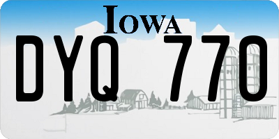 IA license plate DYQ770