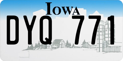 IA license plate DYQ771