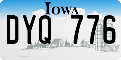 IA license plate DYQ776