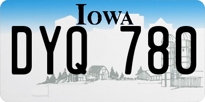 IA license plate DYQ780