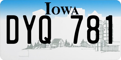IA license plate DYQ781