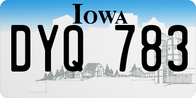 IA license plate DYQ783