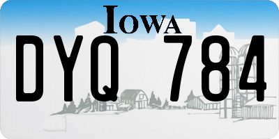 IA license plate DYQ784