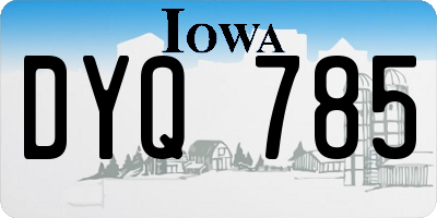IA license plate DYQ785