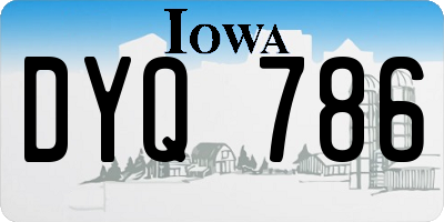 IA license plate DYQ786
