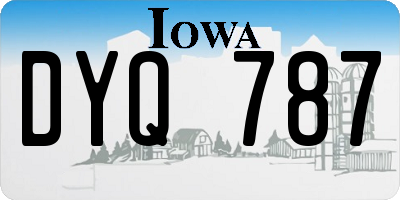 IA license plate DYQ787