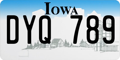 IA license plate DYQ789