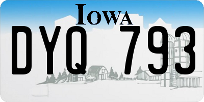 IA license plate DYQ793
