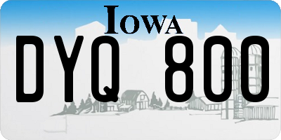 IA license plate DYQ800