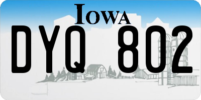 IA license plate DYQ802