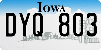 IA license plate DYQ803