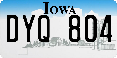 IA license plate DYQ804