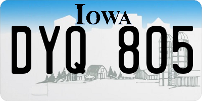 IA license plate DYQ805
