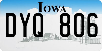 IA license plate DYQ806