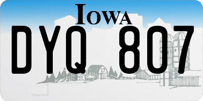 IA license plate DYQ807