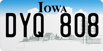 IA license plate DYQ808