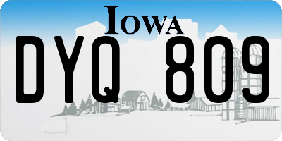 IA license plate DYQ809