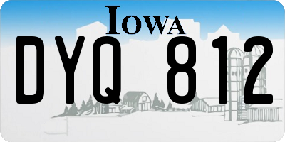 IA license plate DYQ812