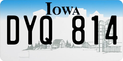 IA license plate DYQ814