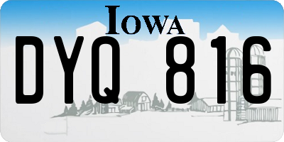 IA license plate DYQ816